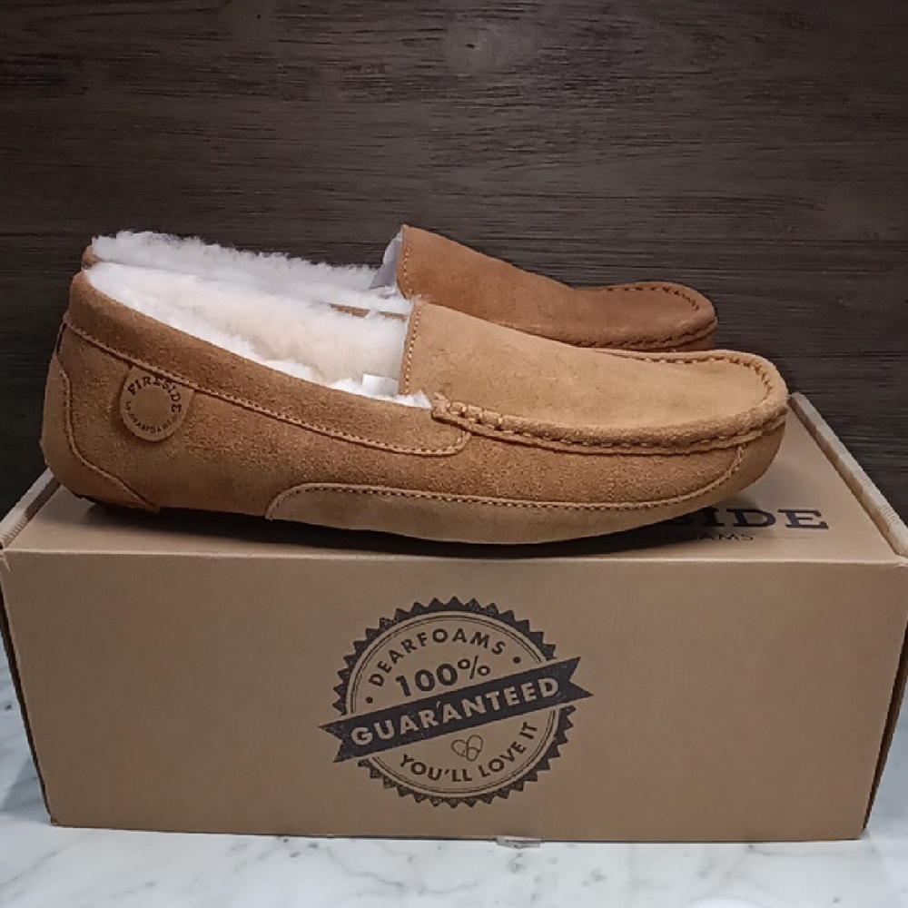 Fireside By Dearfoams Men's Brown Loafers Size 11 NEW